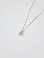 Silver necklace with blue gemstone - Peacock Tail