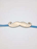 Handmade silver bow tie "Moustache"