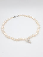 Akoya pearl necklace with silver shell - Echoes of the Sea