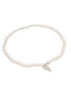 Akoya pearl necklace with silver shell - Echoes of the Sea