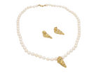 Akoya parelketting met gouden schelp - Echoes of the Sea