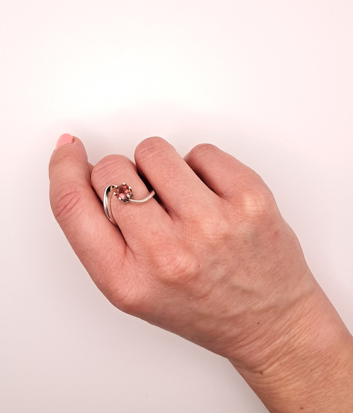 Silver Ring with Pink Tourmaline