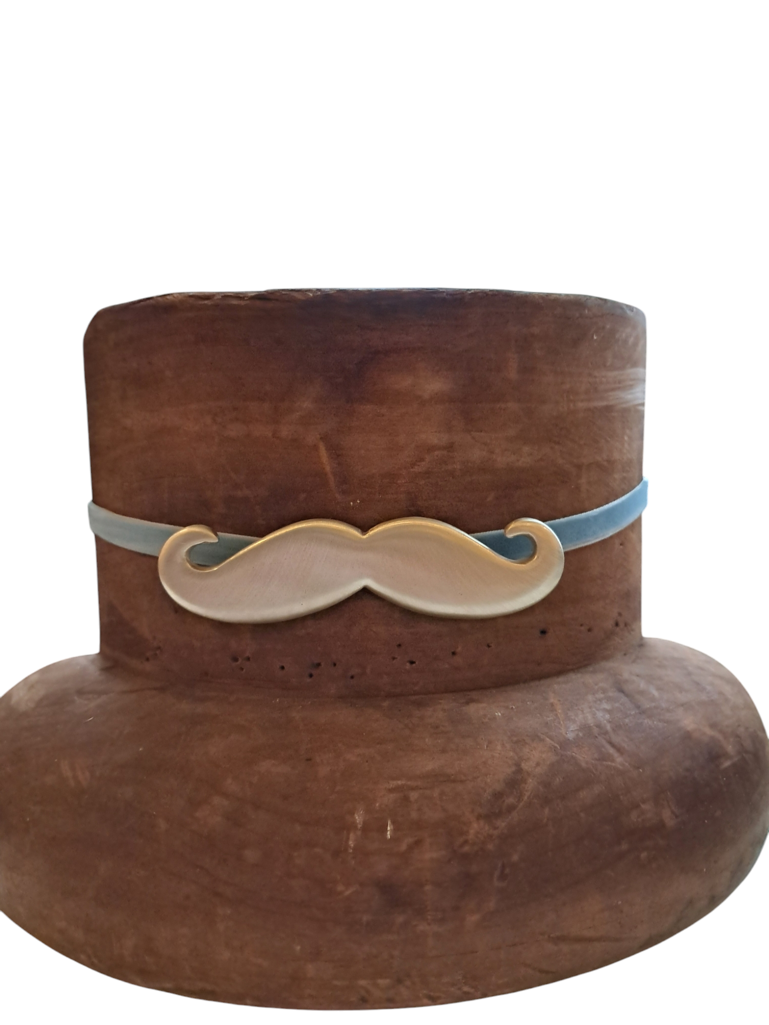 Handmade silver bow tie "Moustache"